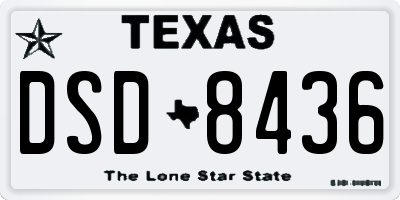 TX license plate DSD8436