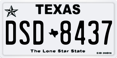 TX license plate DSD8437