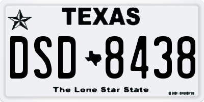 TX license plate DSD8438