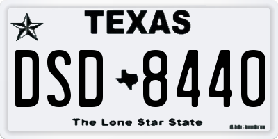 TX license plate DSD8440