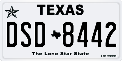TX license plate DSD8442