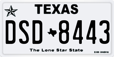 TX license plate DSD8443