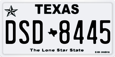 TX license plate DSD8445