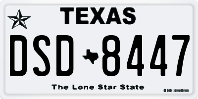 TX license plate DSD8447
