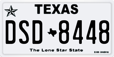 TX license plate DSD8448