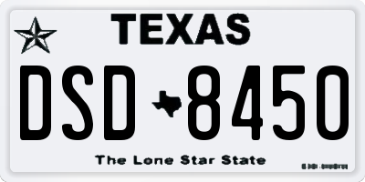 TX license plate DSD8450
