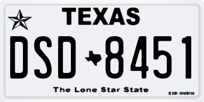 TX license plate DSD8451
