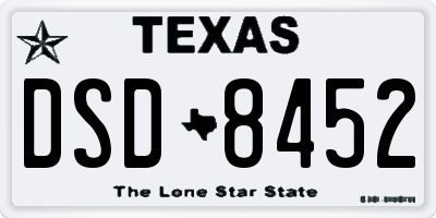 TX license plate DSD8452