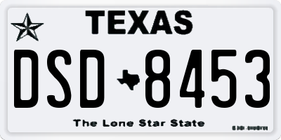 TX license plate DSD8453