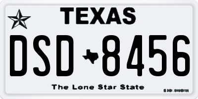 TX license plate DSD8456