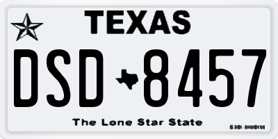 TX license plate DSD8457