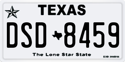 TX license plate DSD8459