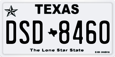 TX license plate DSD8460