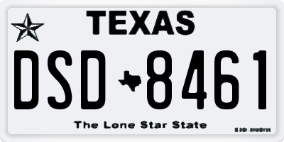 TX license plate DSD8461