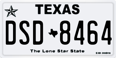 TX license plate DSD8464