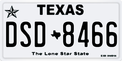 TX license plate DSD8466