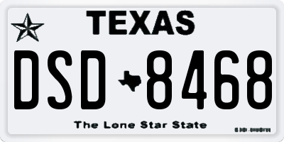 TX license plate DSD8468