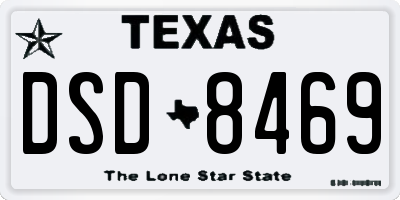 TX license plate DSD8469