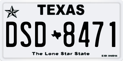 TX license plate DSD8471