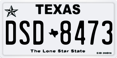 TX license plate DSD8473