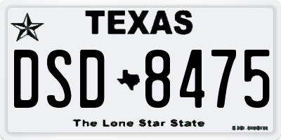 TX license plate DSD8475