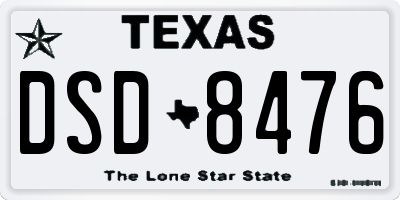 TX license plate DSD8476