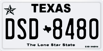 TX license plate DSD8480