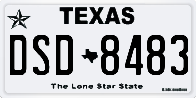 TX license plate DSD8483