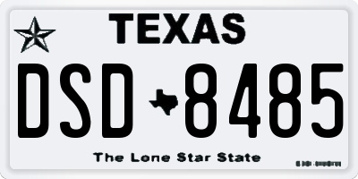TX license plate DSD8485