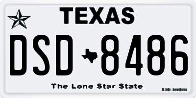 TX license plate DSD8486