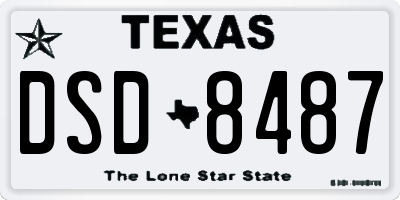 TX license plate DSD8487