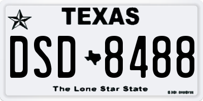 TX license plate DSD8488