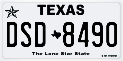 TX license plate DSD8490