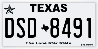 TX license plate DSD8491