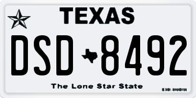 TX license plate DSD8492