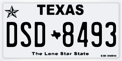 TX license plate DSD8493