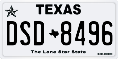 TX license plate DSD8496