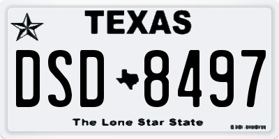 TX license plate DSD8497