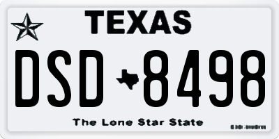 TX license plate DSD8498