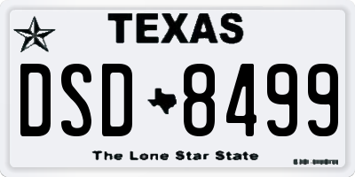 TX license plate DSD8499