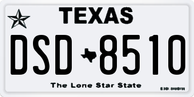 TX license plate DSD8510