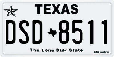 TX license plate DSD8511