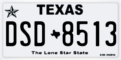 TX license plate DSD8513