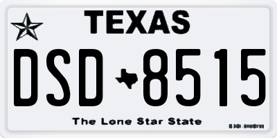 TX license plate DSD8515