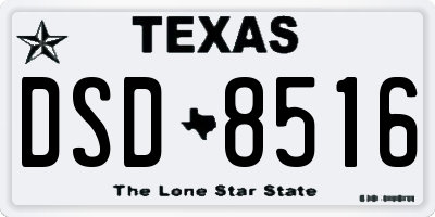 TX license plate DSD8516
