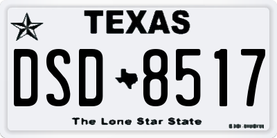 TX license plate DSD8517
