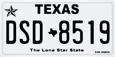 TX license plate DSD8519