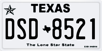 TX license plate DSD8521