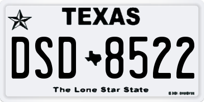 TX license plate DSD8522