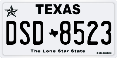 TX license plate DSD8523